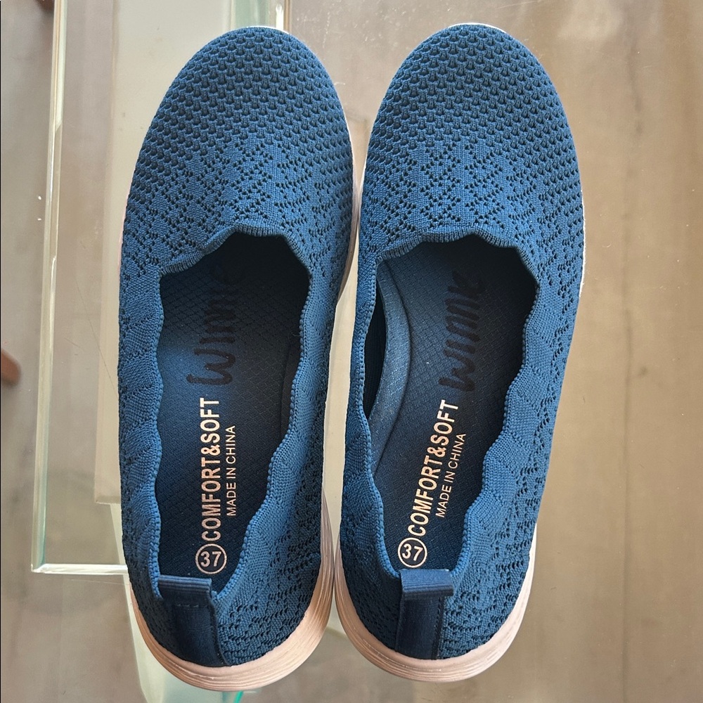 Women's Blue Slip-On Shoes
